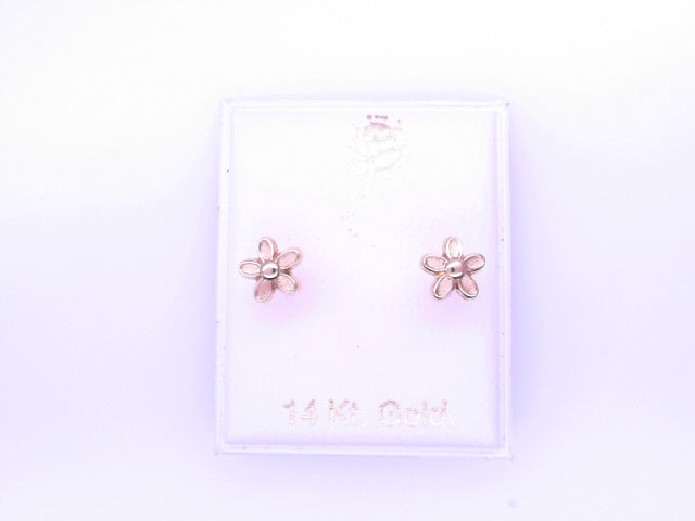 14 KARAT STUD EARRINGS WEIGHT: 0.8G : 5MM CZ CLEAR