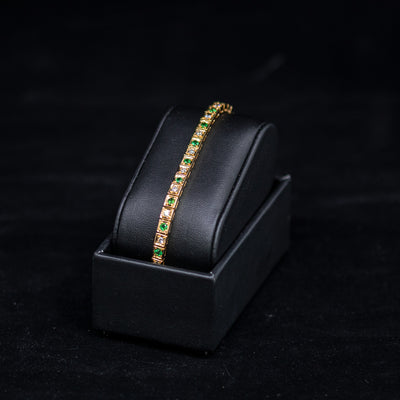 18KY Emerald & Diamond Bracelet