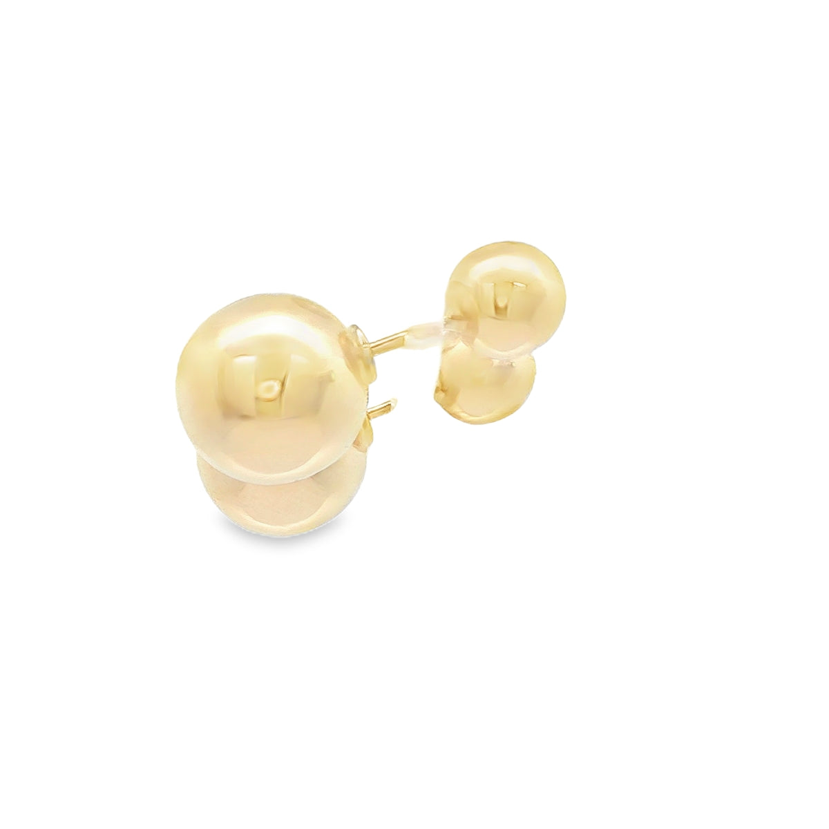 14 KARAT STUD EARRINGS DOUBLE END BALLS SMALL LARGE