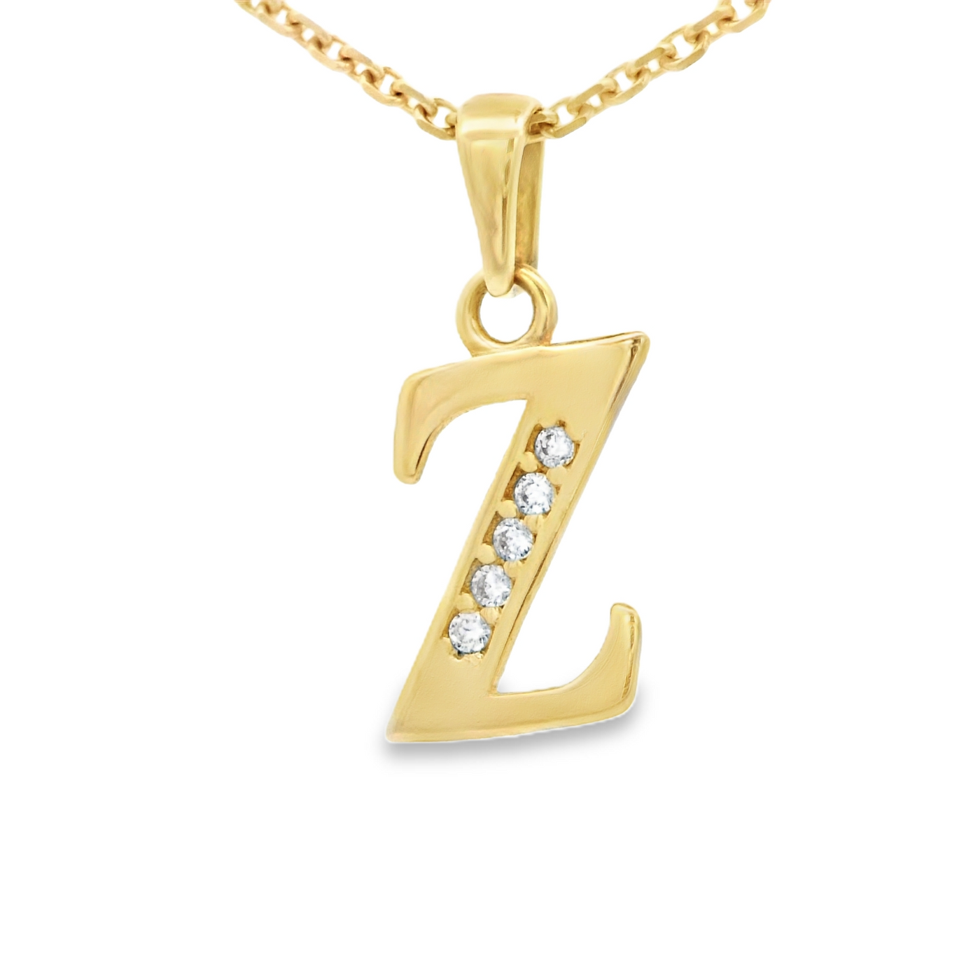 PENDANT 14K  CZ LETTER Z