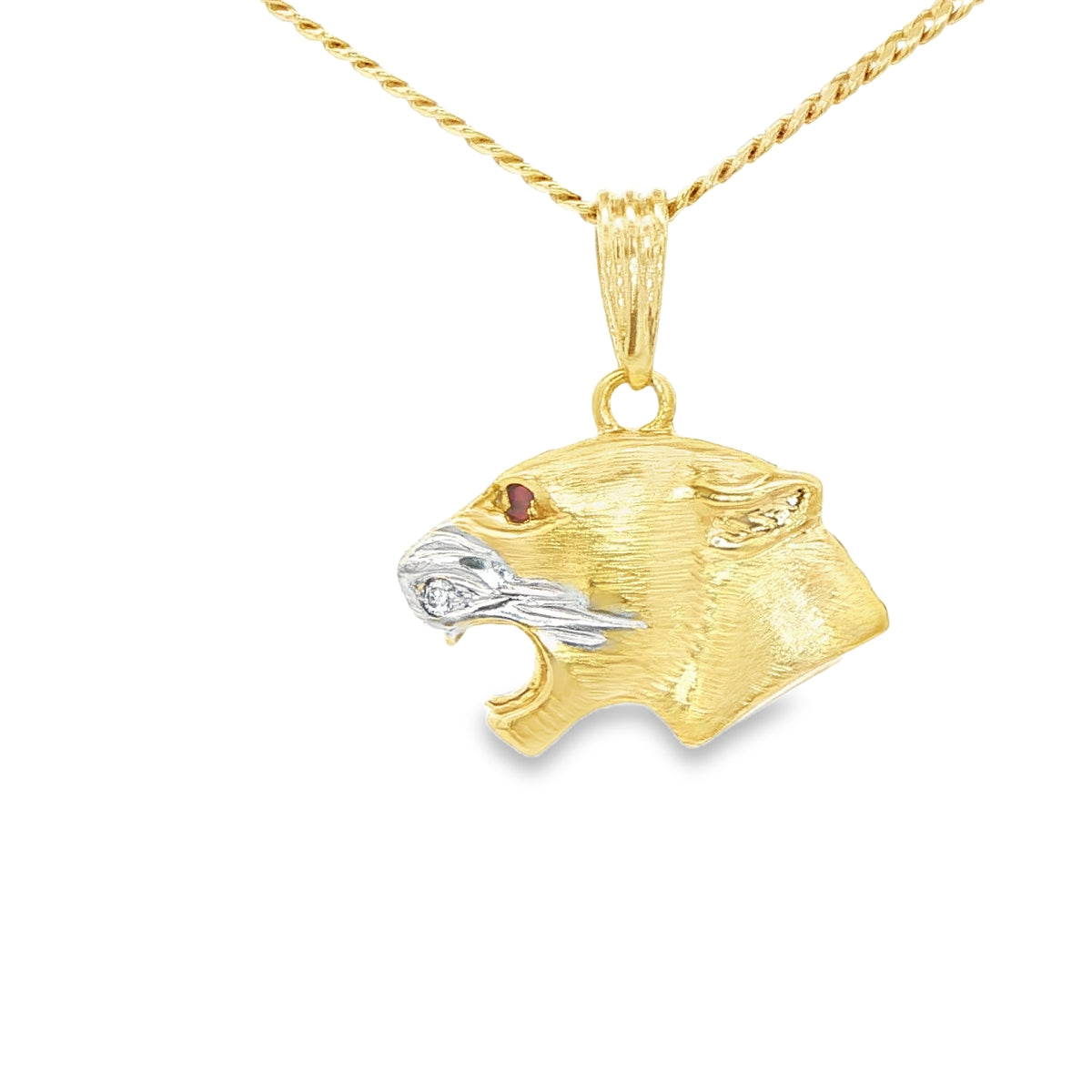 18 KARAT CHARM WEIGHT: 7.2G : SPOTTED PANTHER HEAD