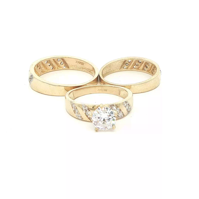 14 KARAT RING SIZE 7.5 WEIGHT: 3.1G : 4.5MM CZ SOL