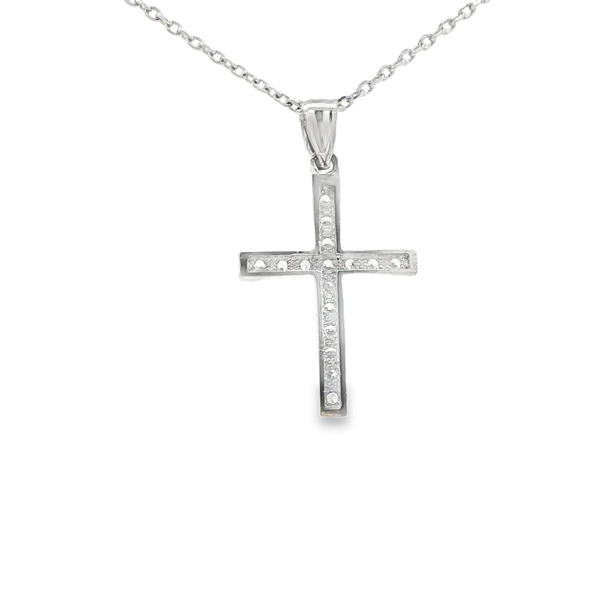 14K PENDENT WHITE  CROSS CZ