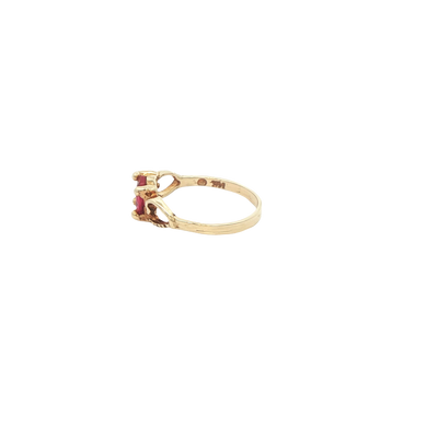 14 KARAT RING SIZE 1.5 WEIGHT: 0.9G : CZ RED OVAL