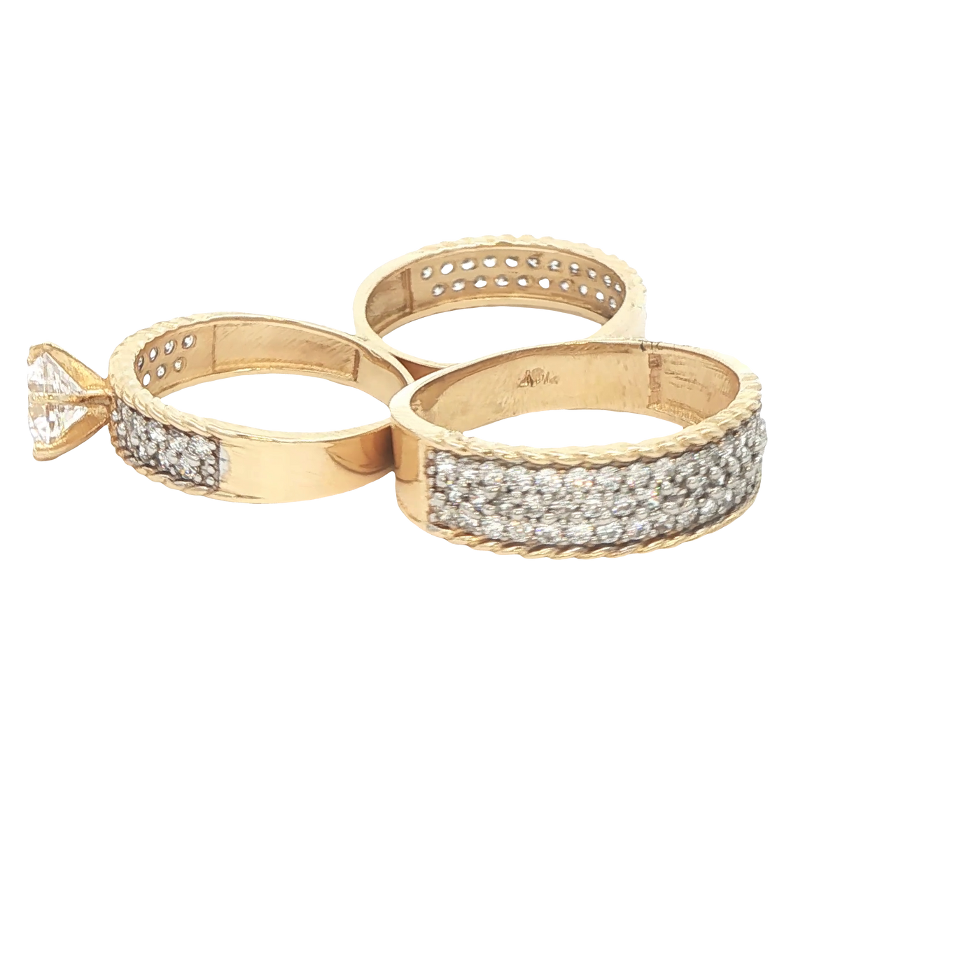 14 KARAT RING SIZE 7.5 WEIGHT: 2.9G : 5MM CZ ROPE