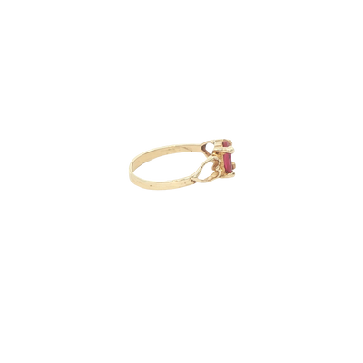 14 KARAT RING SIZE 1.5 WEIGHT: 0.9G : CZ RED OVAL