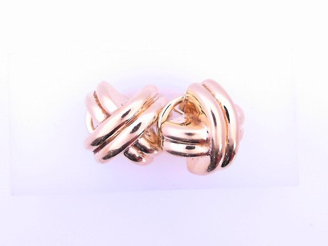 14 KARAT EARRINGS WEIGHT: 5.0 : X PATTERN LEVER BA