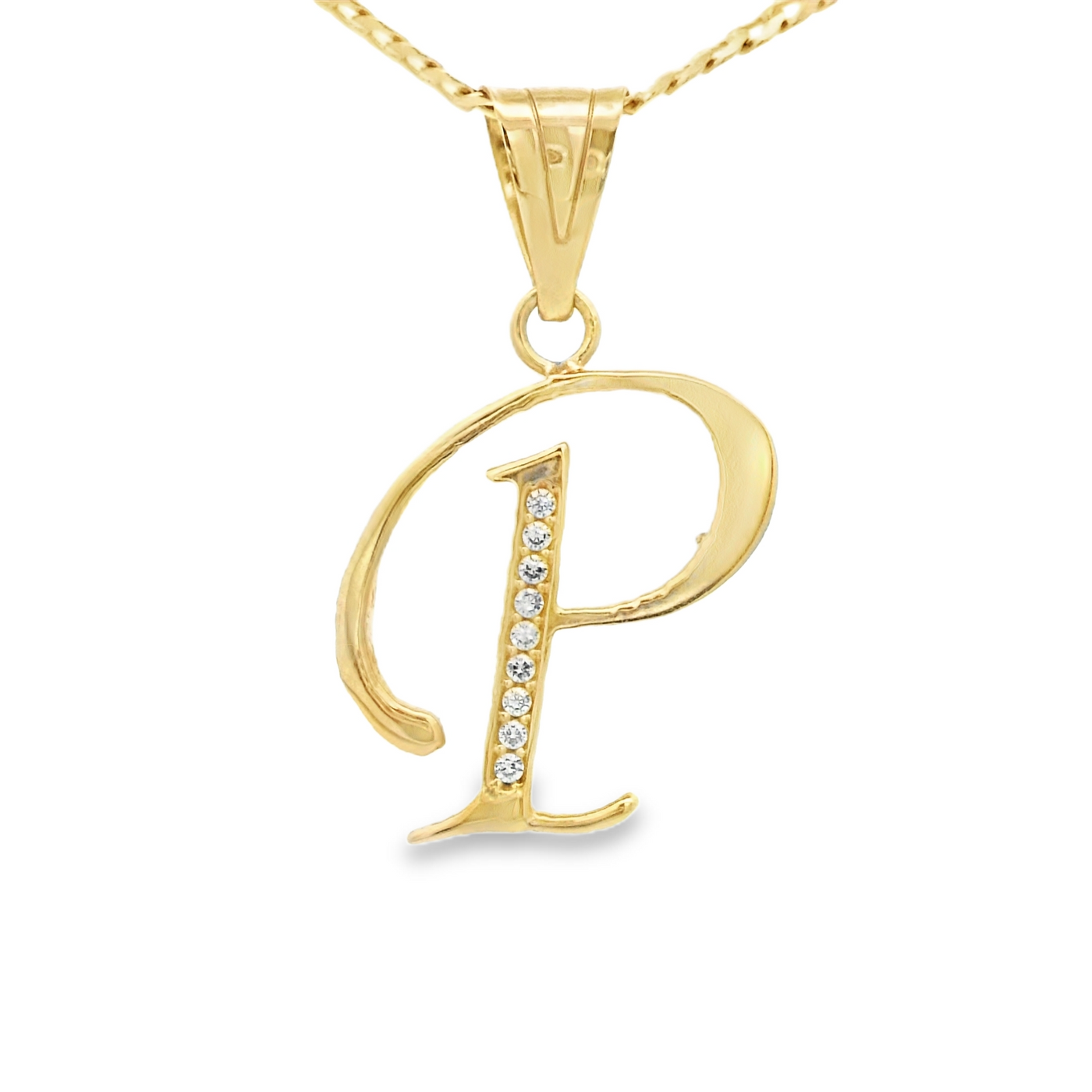 PENDANT 14K CZ LETTER P
