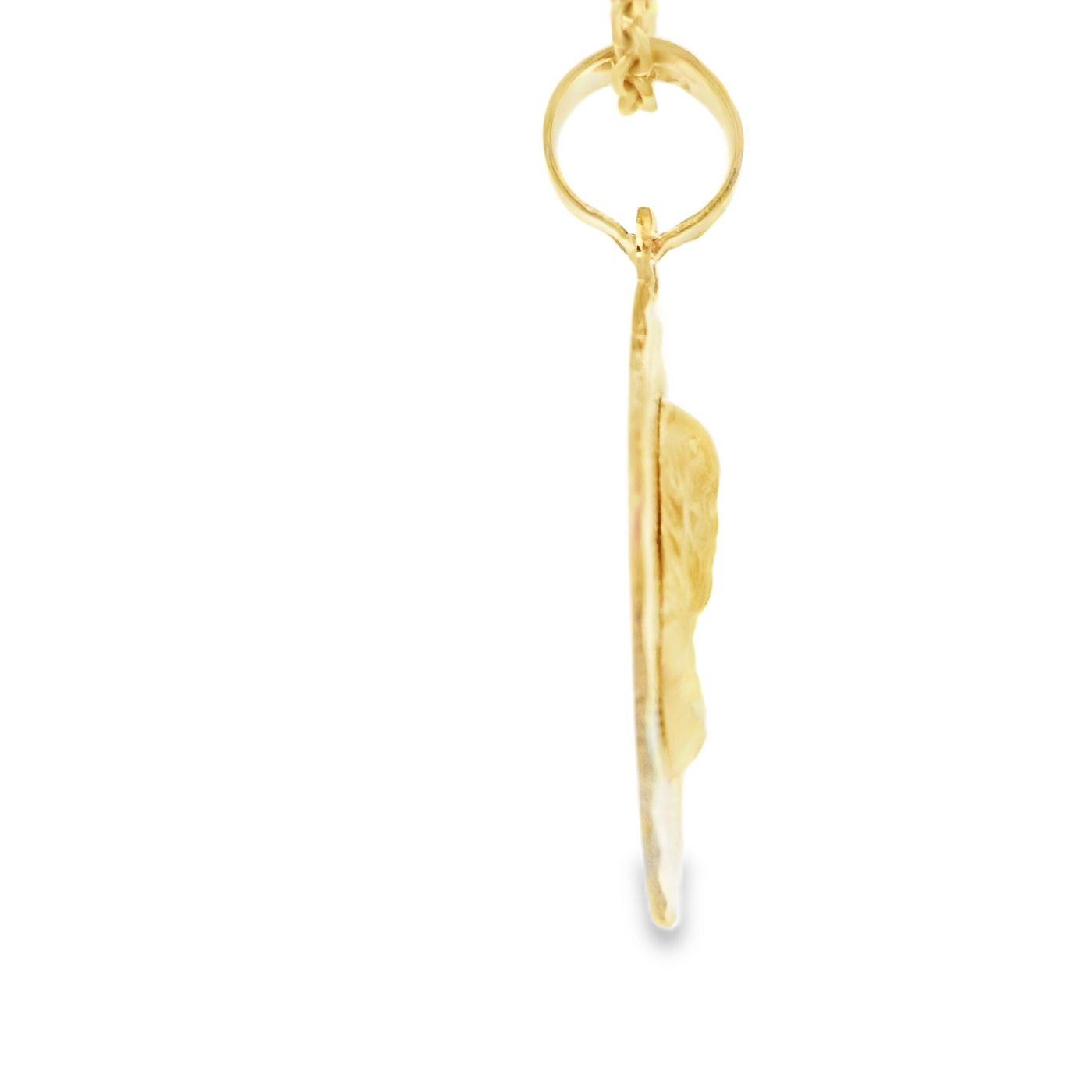 PENDANT 14K JESUS DC OVAL JESUS FACE 3TONE