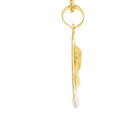 PENDANT 14K JESUS DC OVAL JESUS FACE 3TONE