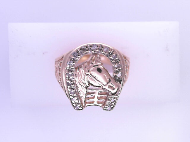 14 KARAT RING SIZE 8 WEIGHT: 8.7G : NATURAL DIAMON