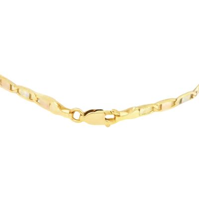 14K VALENTINO STARBURST 3-TONE ID BRACELET