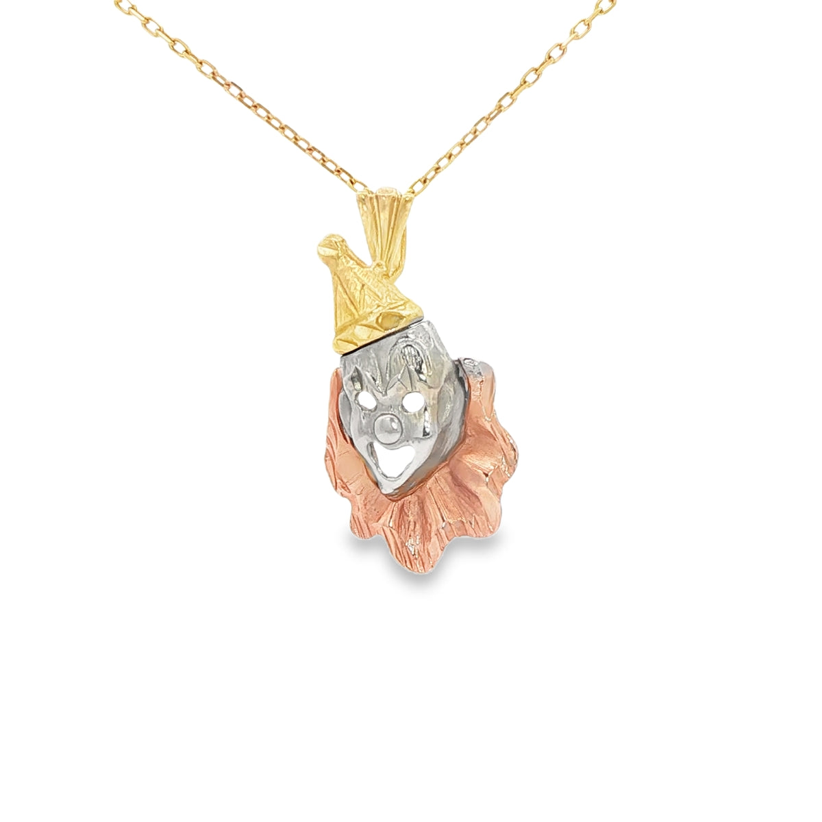 14K PENDANT 3TONE CLOWN