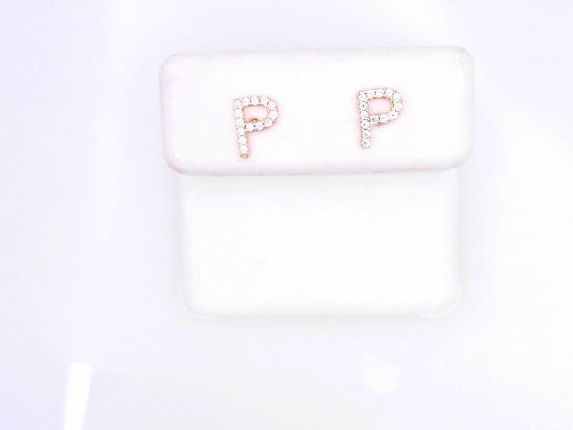 14KE Letter P
 0.8g Cz Stud