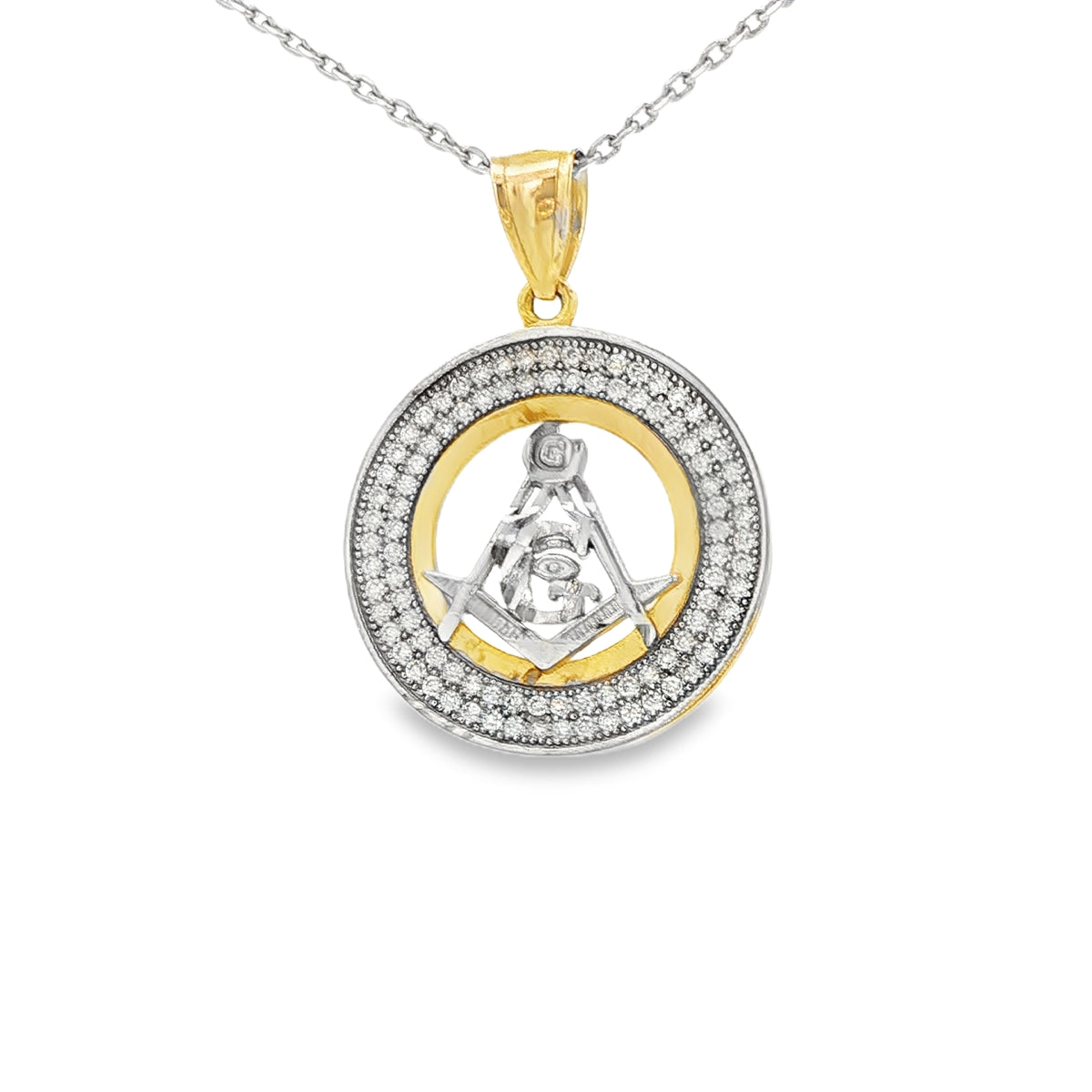PENDANT 14K 3.1G Medal MASON CZ