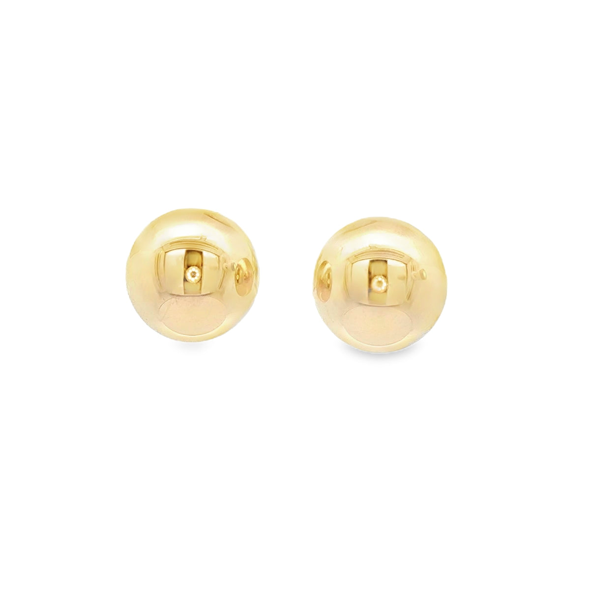 14 KARAT STUD EARRINGS DOUBLE END BALLS SMALL LARGE