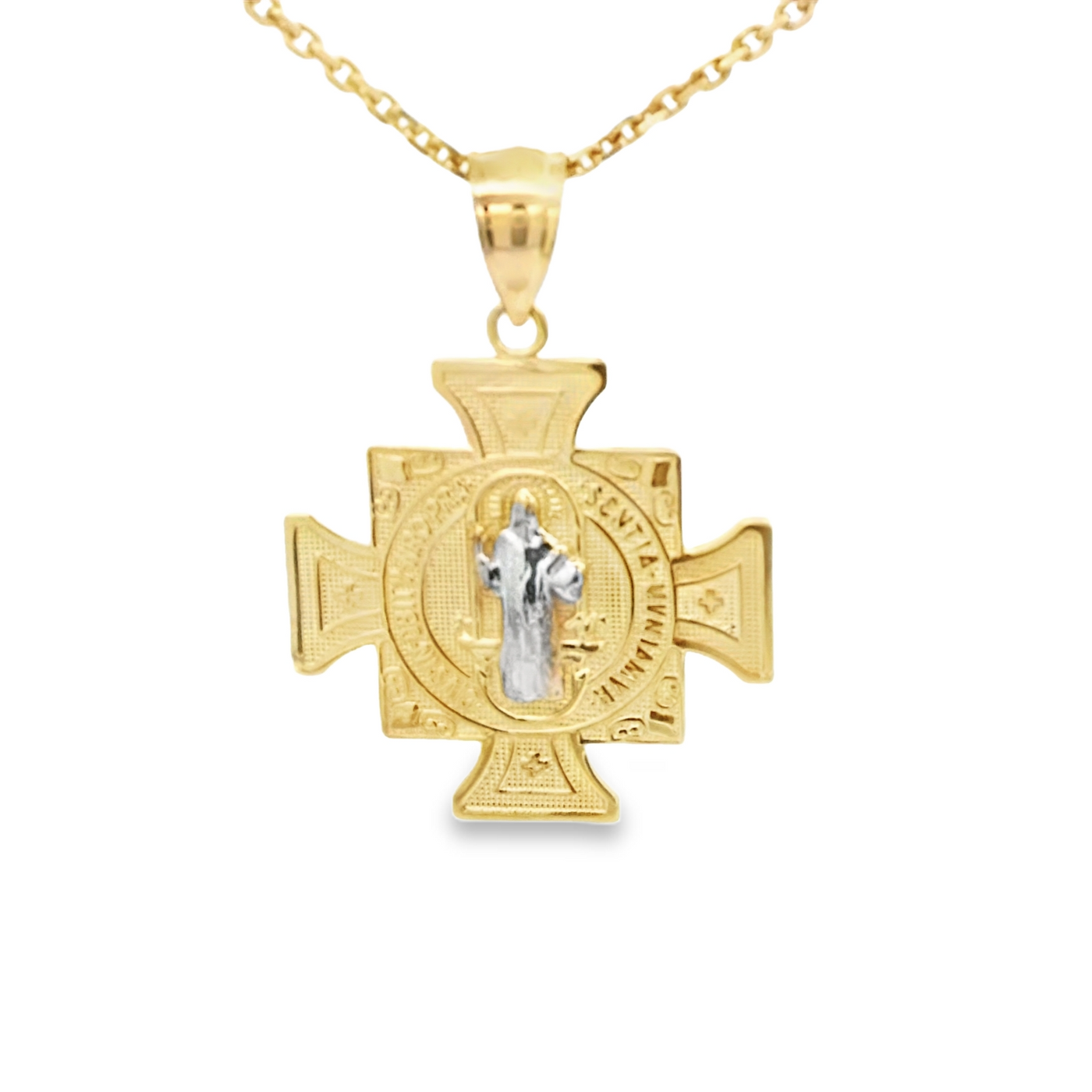 PENDENT14KP 1.9G SAINT SAINT BENEDICT CROSS MEDAL