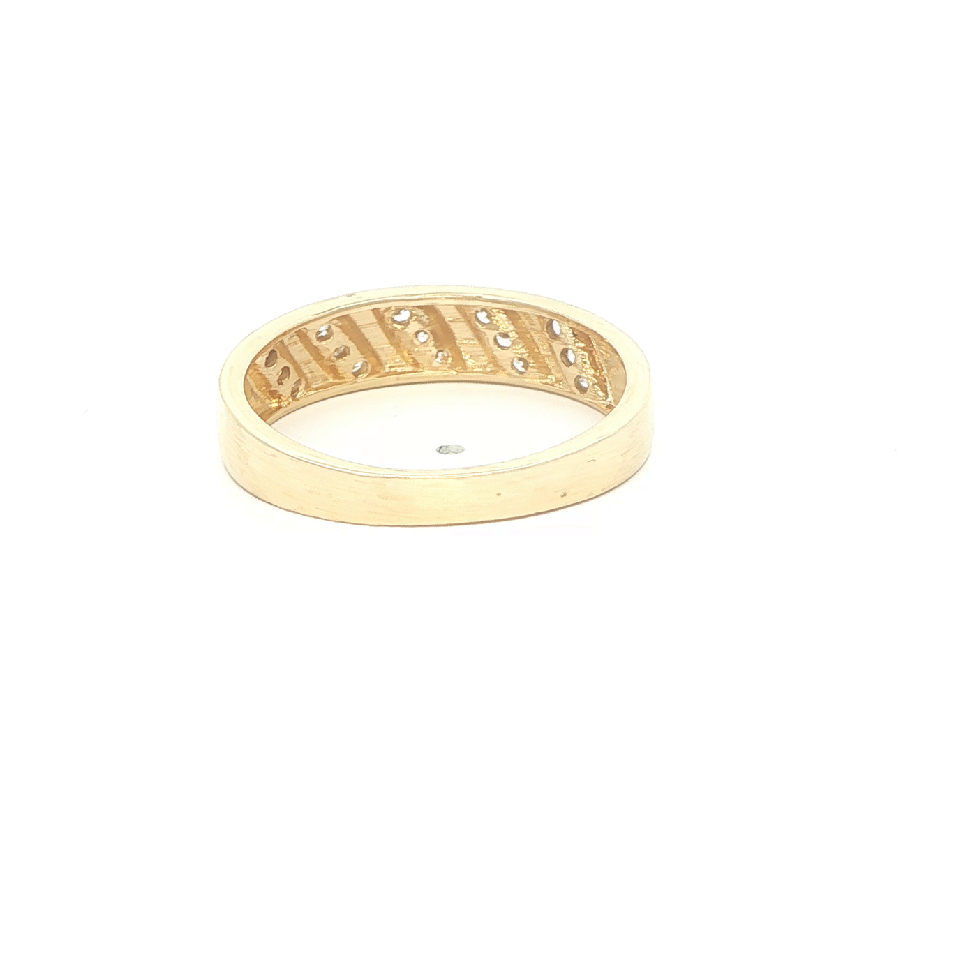 14 KARAT RING SIZE 10 WEIGHT: 3.8G : 5.3MM CZ 5 SL