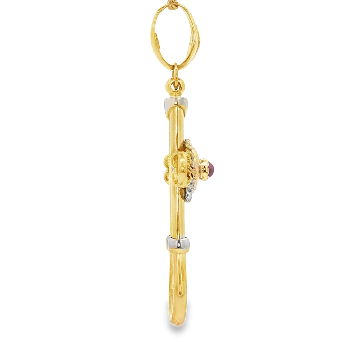 14K PENDANT NATURAL RUBY CABACHON