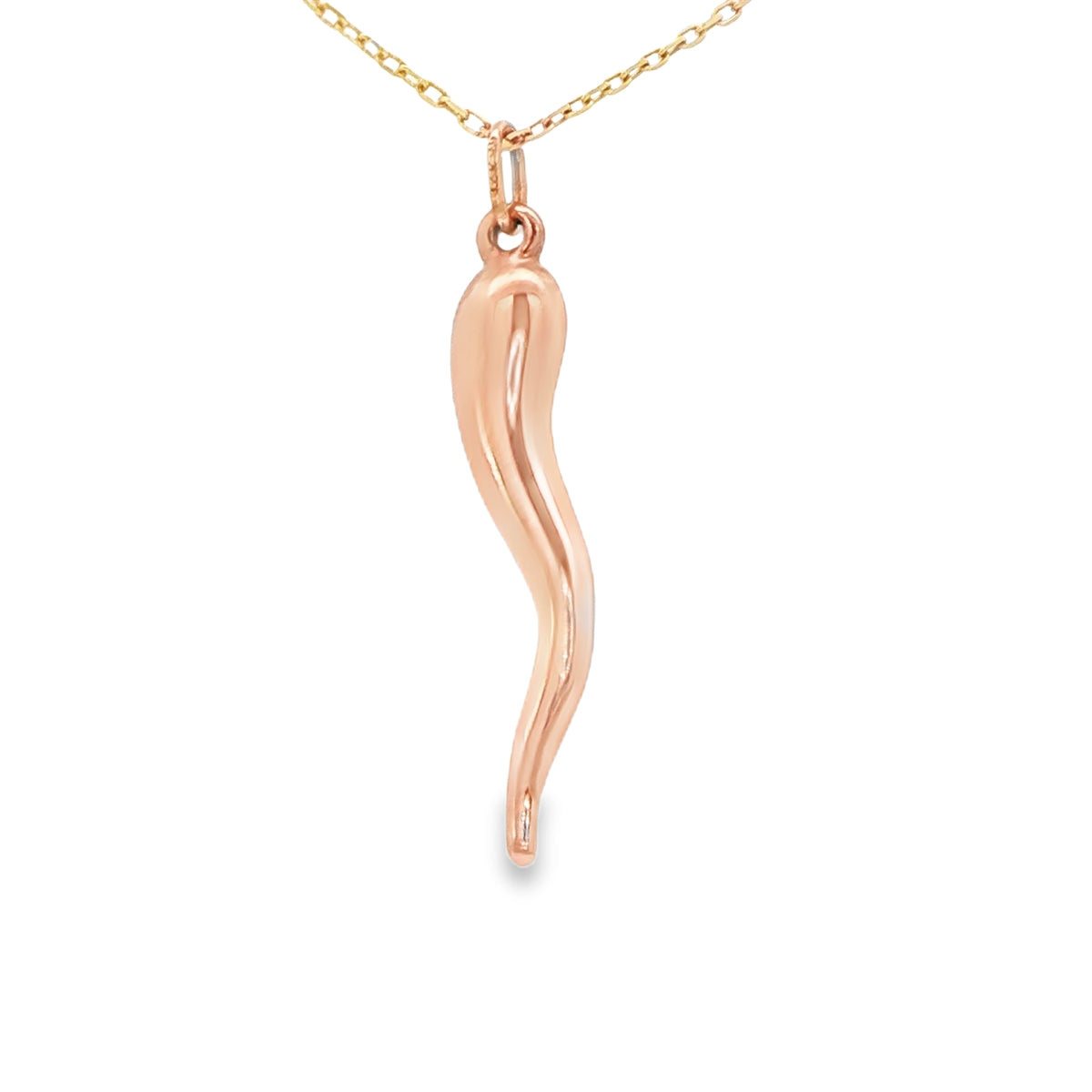 PENDANT 14K HORN ITALIAN HORN ROSE GOLD