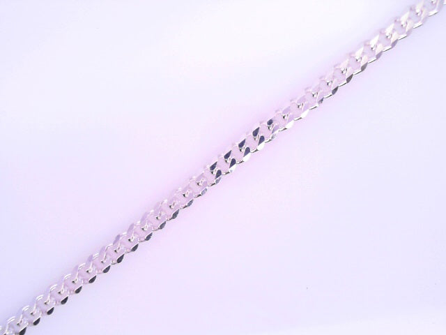 White Sterling Silver Cuban Italian Curb Chain Len