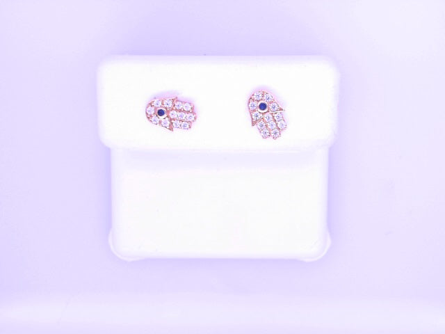 14K 0.8G STUD 
CZ HAND BLUE 
CENTER