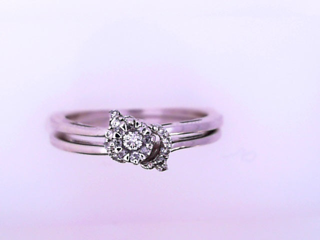 RING 14K WHITE #6.5 ENGAGEMENT & BAND  NATURAL DIA