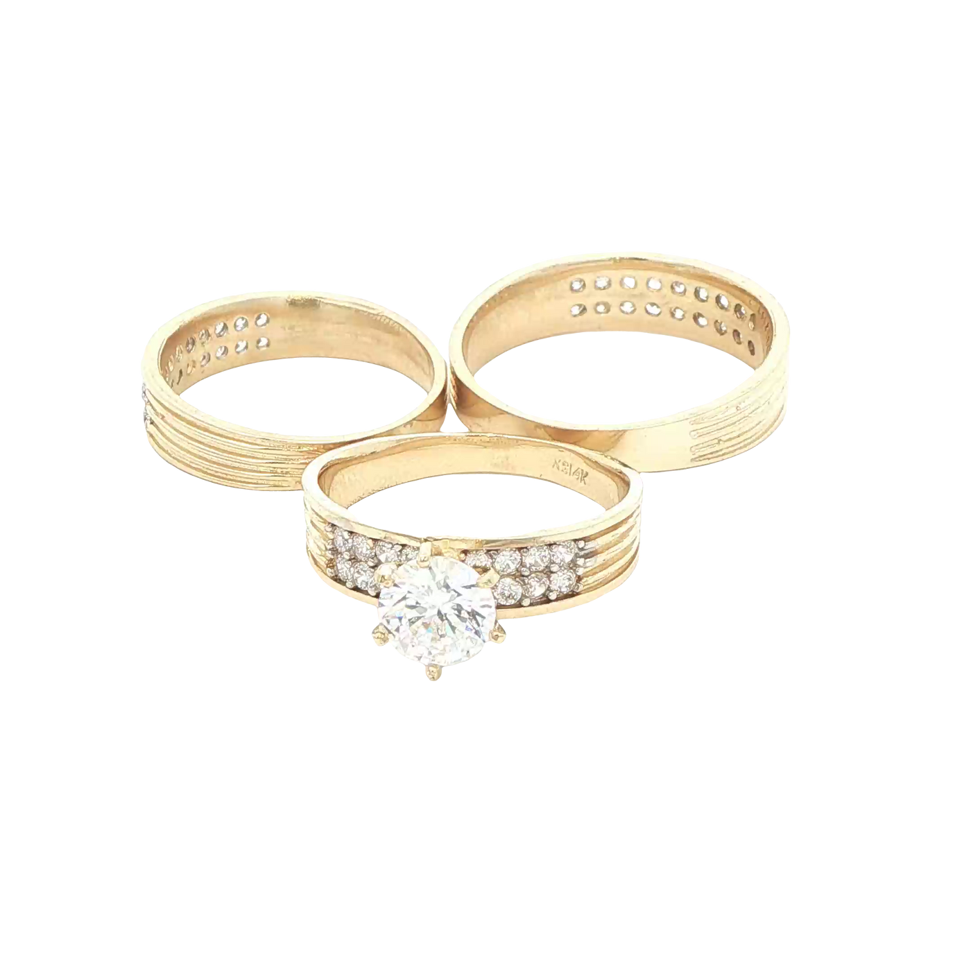 14 KARAT RING SIZE 10 WEIGHT: 3.9G : 5.7MM CZ 2 RO
