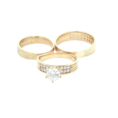14 KARAT RING SIZE 10 WEIGHT: 3.9G : 5.7MM CZ 2 RO