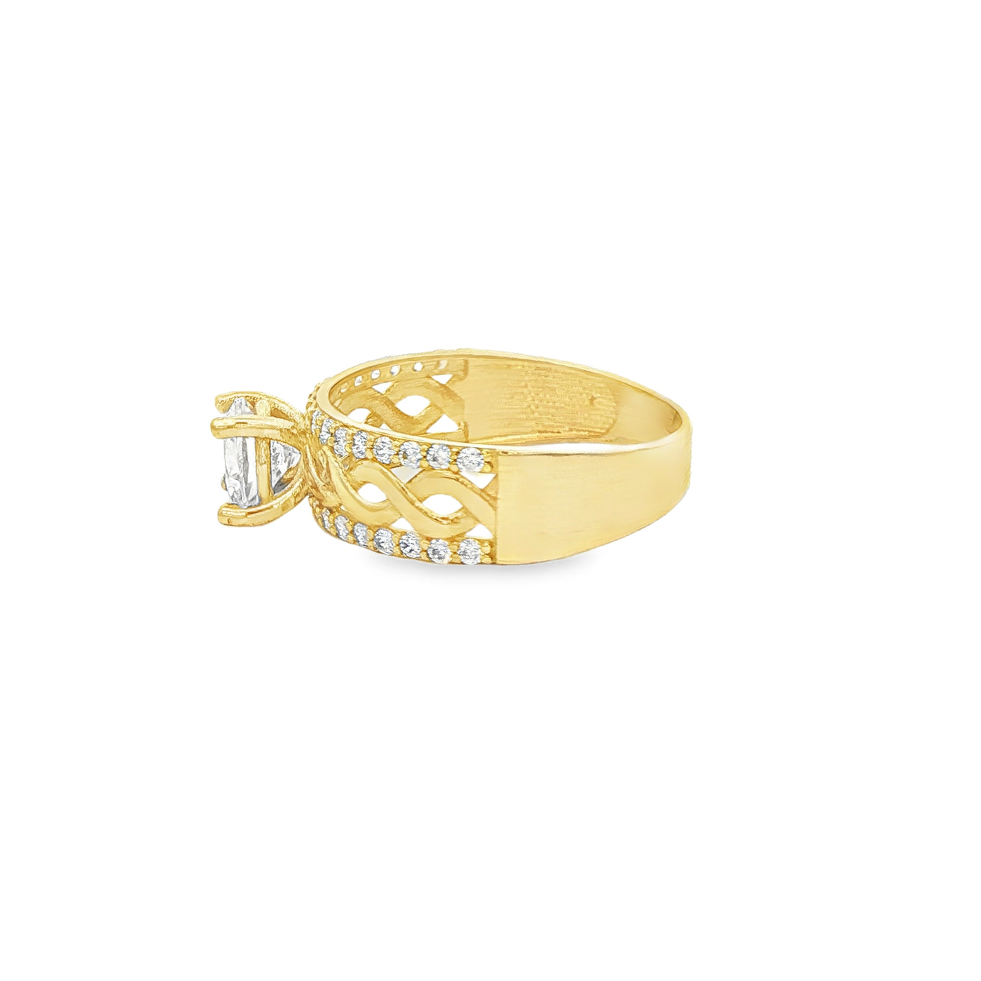 14 KARAT RING SIZE 7.75 WEIGHT: 2.6G : 6MM CZ SOLI