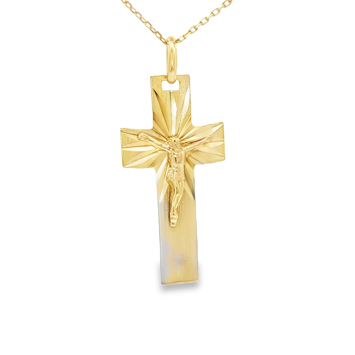 14 KARAT CHARM WEIGHT: 2.8G : CRUCIFIX CROSS STARB