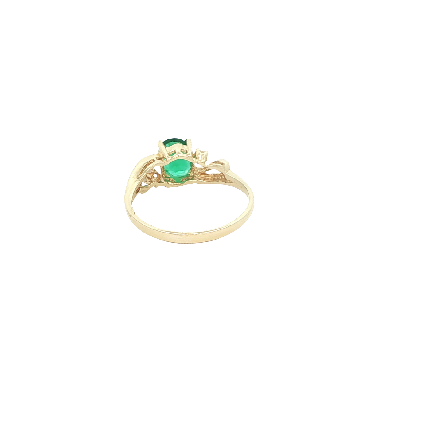 14 KARAT RING SIZE 4.5 WEIGHT: 1.4G : CZ GREEN OVA