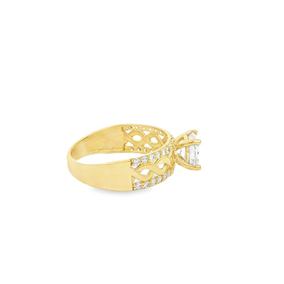 14 KARAT RING SIZE 7.75 WEIGHT: 2.7G : 5.8MM CZ MO