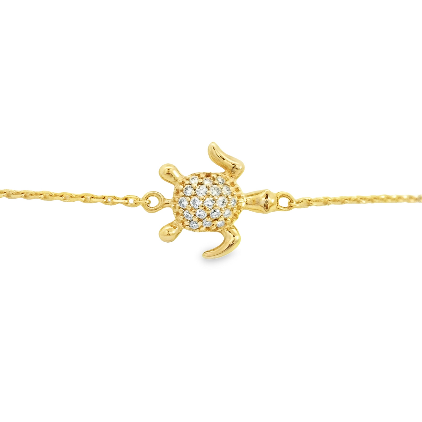 BRACELET 14K CHARM SEA LIFE DIAMOND 0.15ctw ADJUST