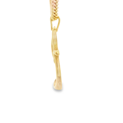 PENDANT 14K LETTER F SCRIPT POLISHED