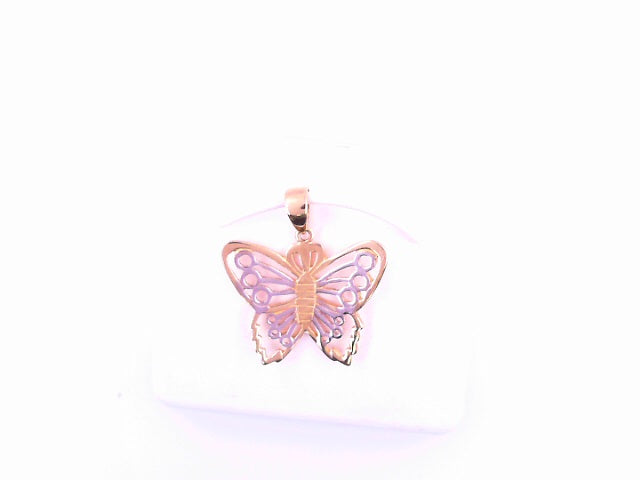 PENDANT 14K 1.1G BUTTERFLY 2TONE NEGATIVE SPACE