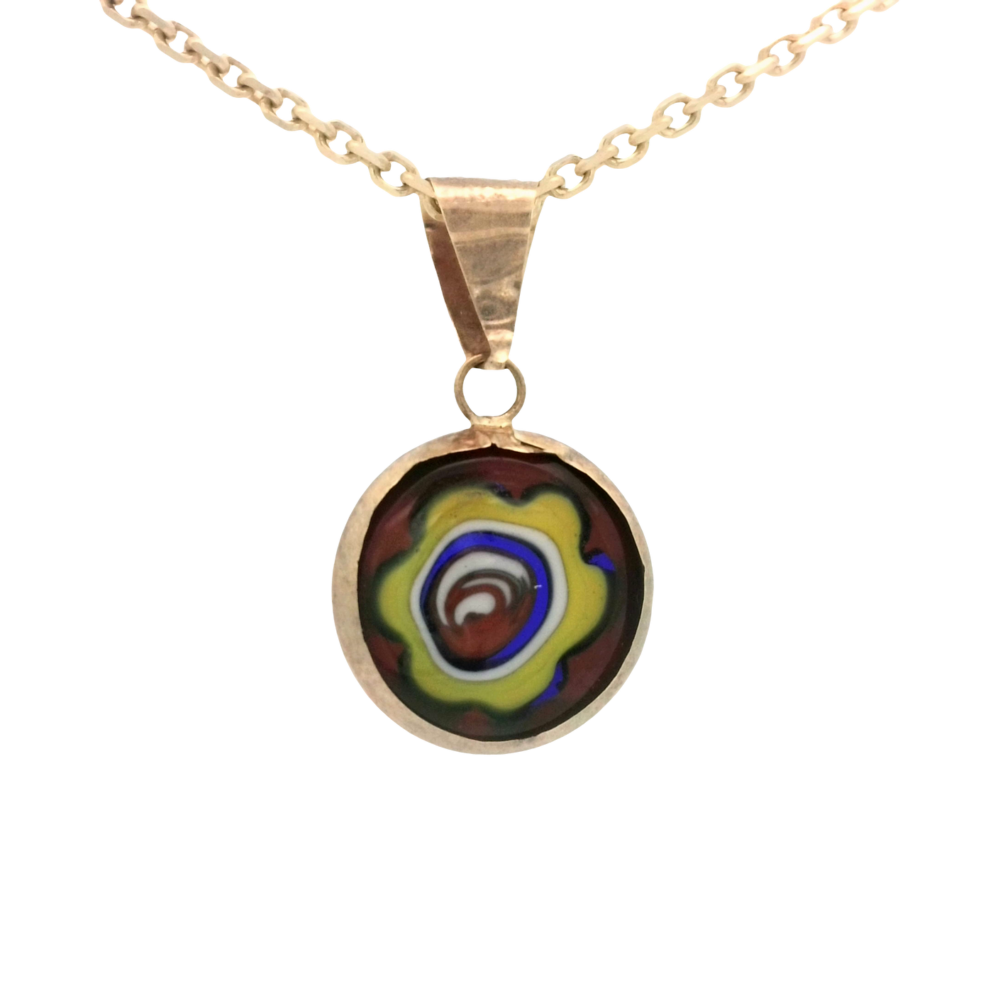 PENDANT 14K FREESTYLE FREESTYLE YELLOW RED BLUE ROUND