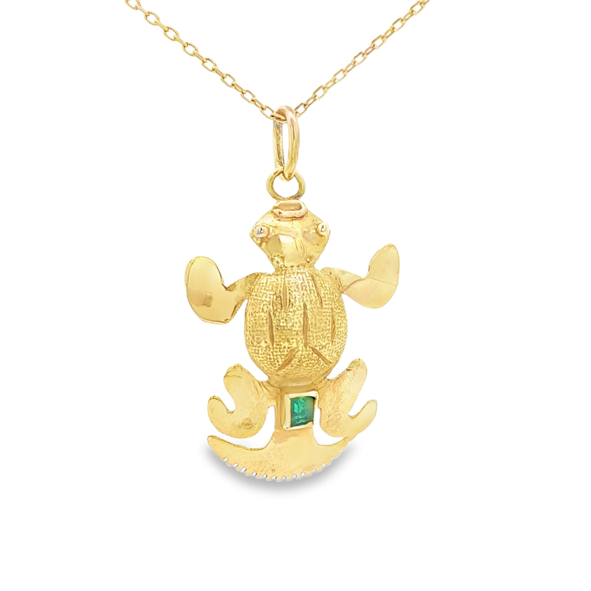 T 18KPENDENT  2.2G EMERALD0.18CT PRECOLOMBINOFROG