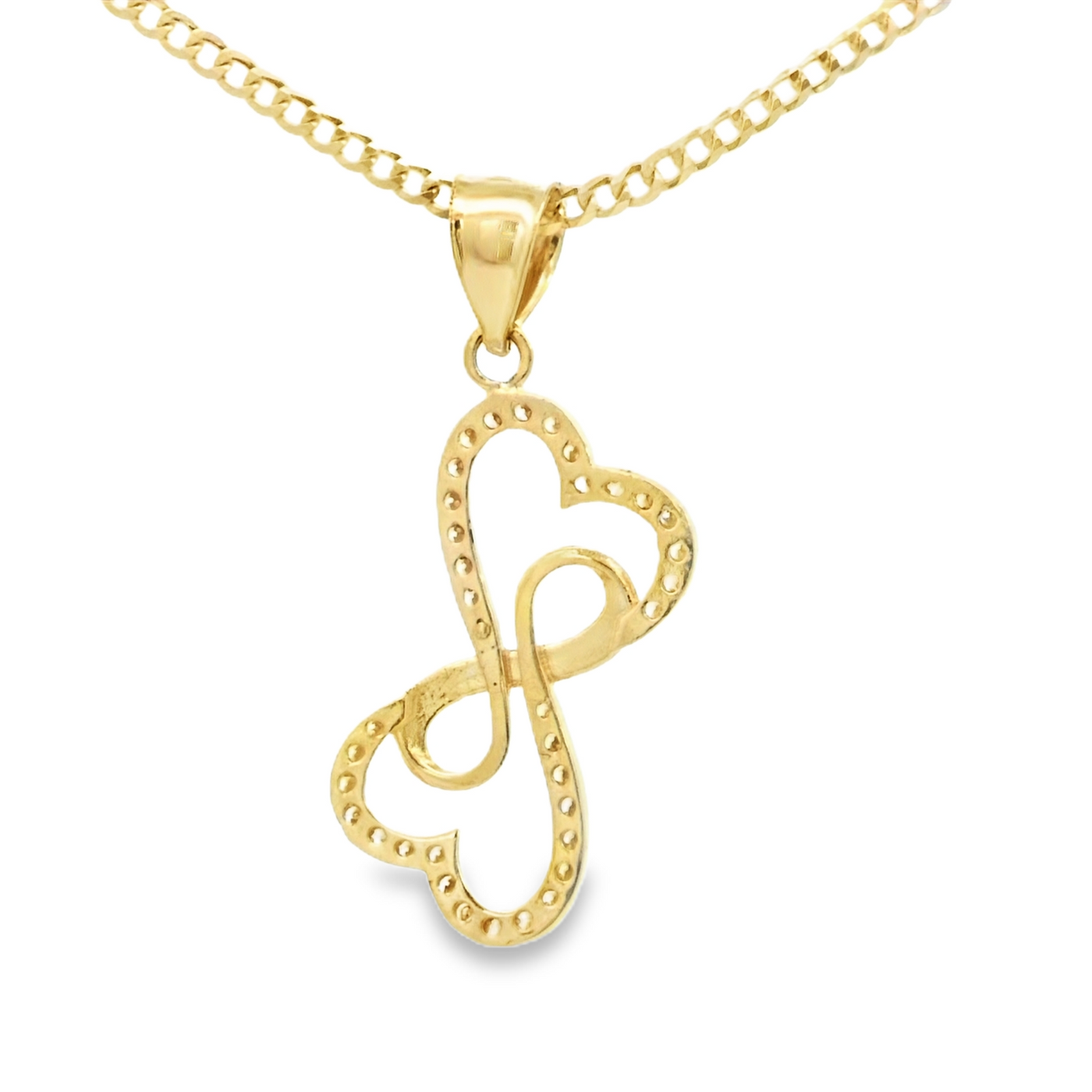 14K INFINITY CZ INFINITY HEART PENDANT