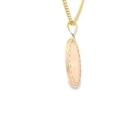 PENDANT 14K SAINT CZ ST LAZARUS OVAL