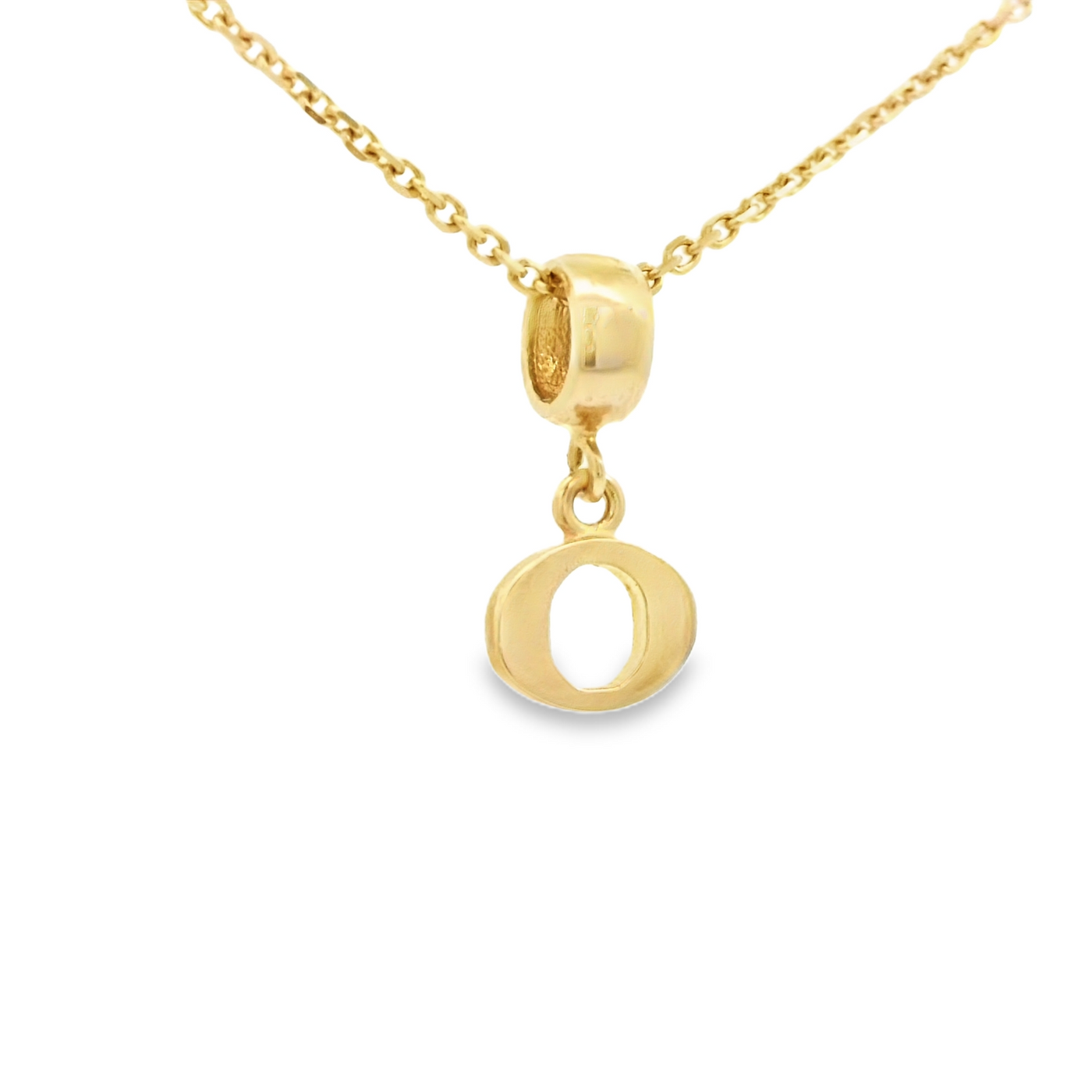 PENDANT 14K O Letter TINY BailRing