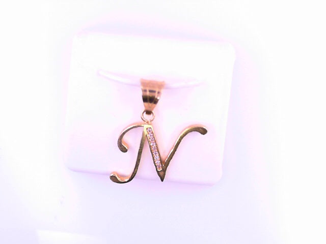 PENDANT 14K 1.5G LETTER N CZ