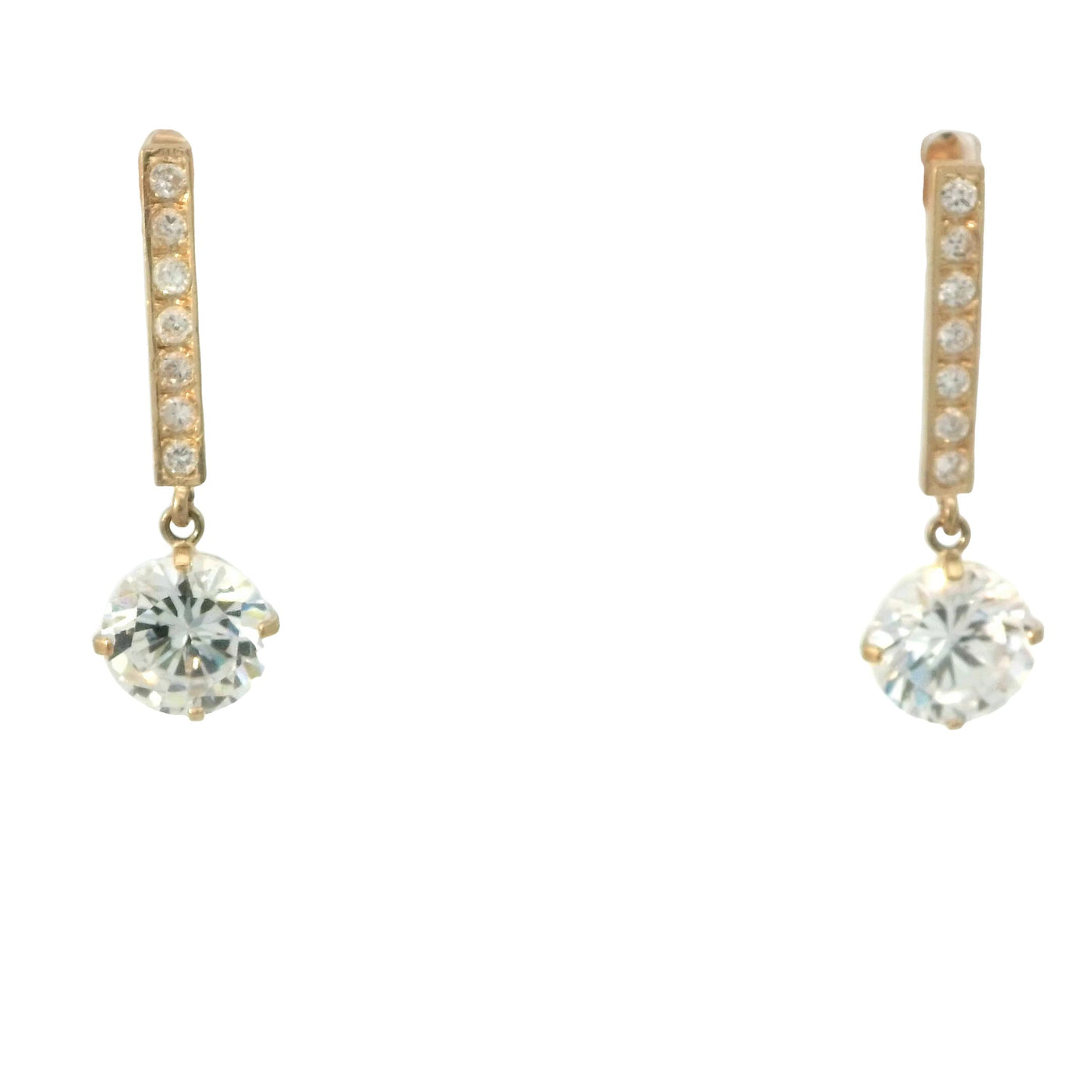 EARRINGS 14 KARAT WEIGHT: 2.9G CZ