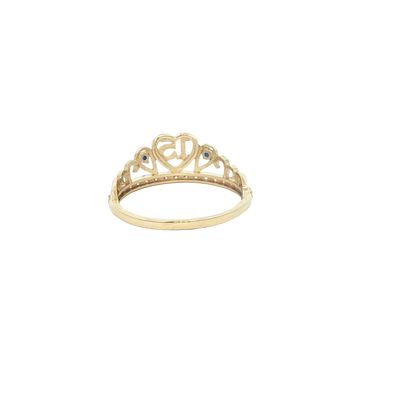 14 KARAT RING SIZE 7.5 WEIGHT: 1.9G : CZ QUINCE 15