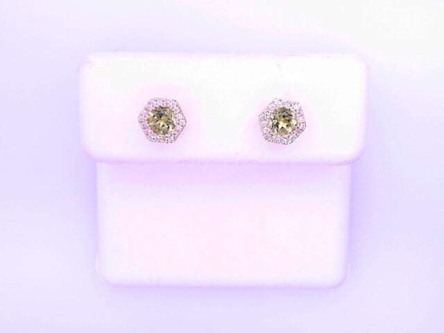 14 KARAT STUD EARRINGS WEIGHT: 1.4G : D 0.10CT PER