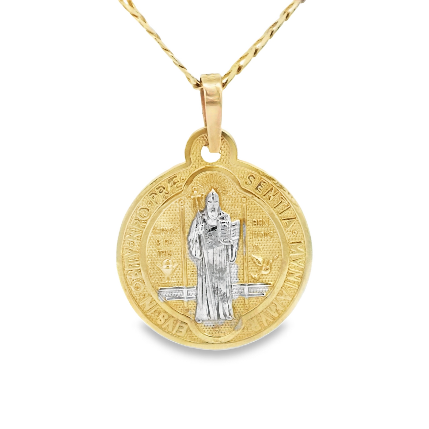 PENDANT 14K 4.2G SAINT SANT BENEDICT ROUND