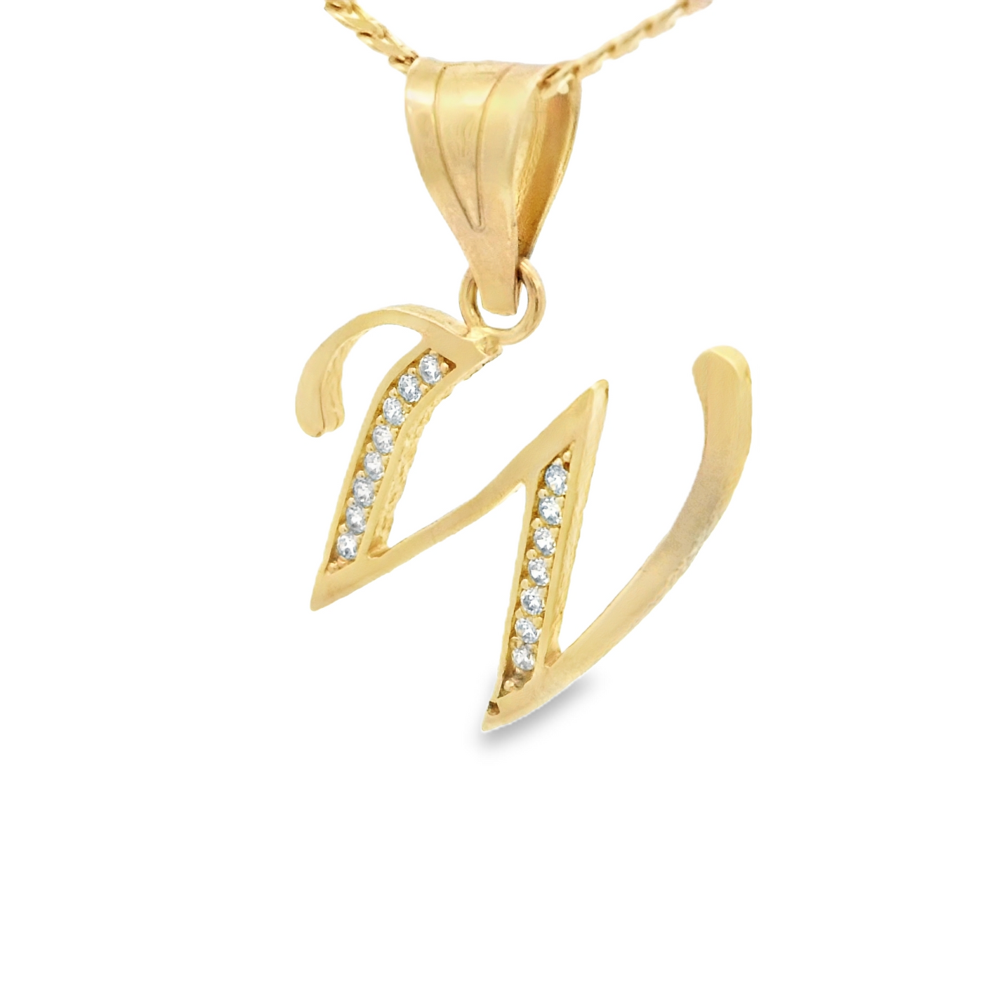 PENDANT 14K LTR W CZ LETTER W