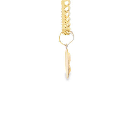PENDANT 14K JESUS DC ROUND 3TONE