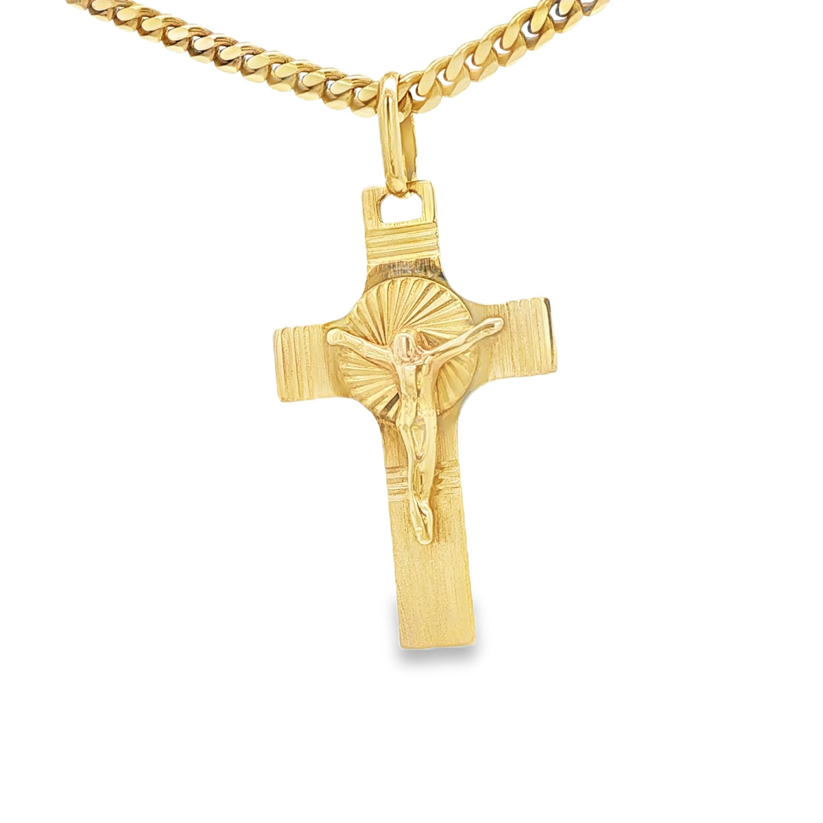 14K  PENDENT 3.0G  JESUS CROSS STRIPES