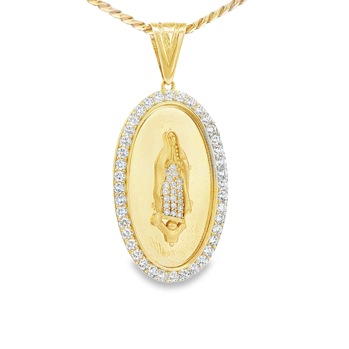 PENDANT 14KP Guadalupe 5.5g Cz Medal